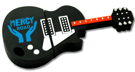 Custom 3D flash Drive shaped like a Guitar